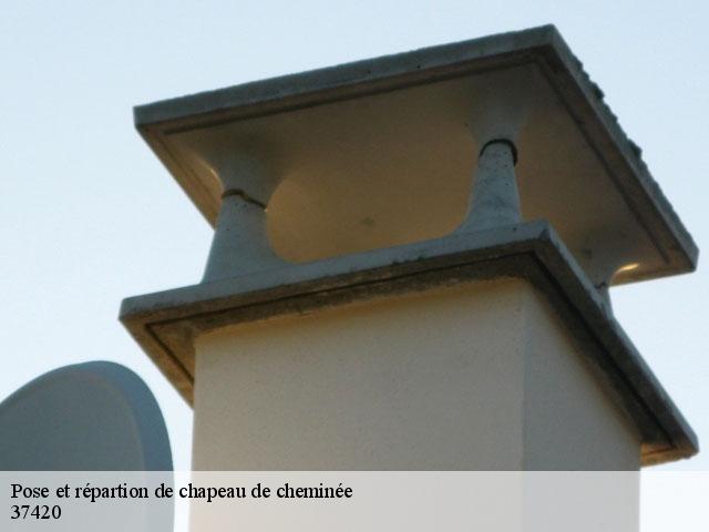 Pose et répartion de chapeau de cheminée 37420